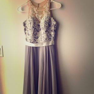 Hand sewn lace bridesmaid/prom petite dress